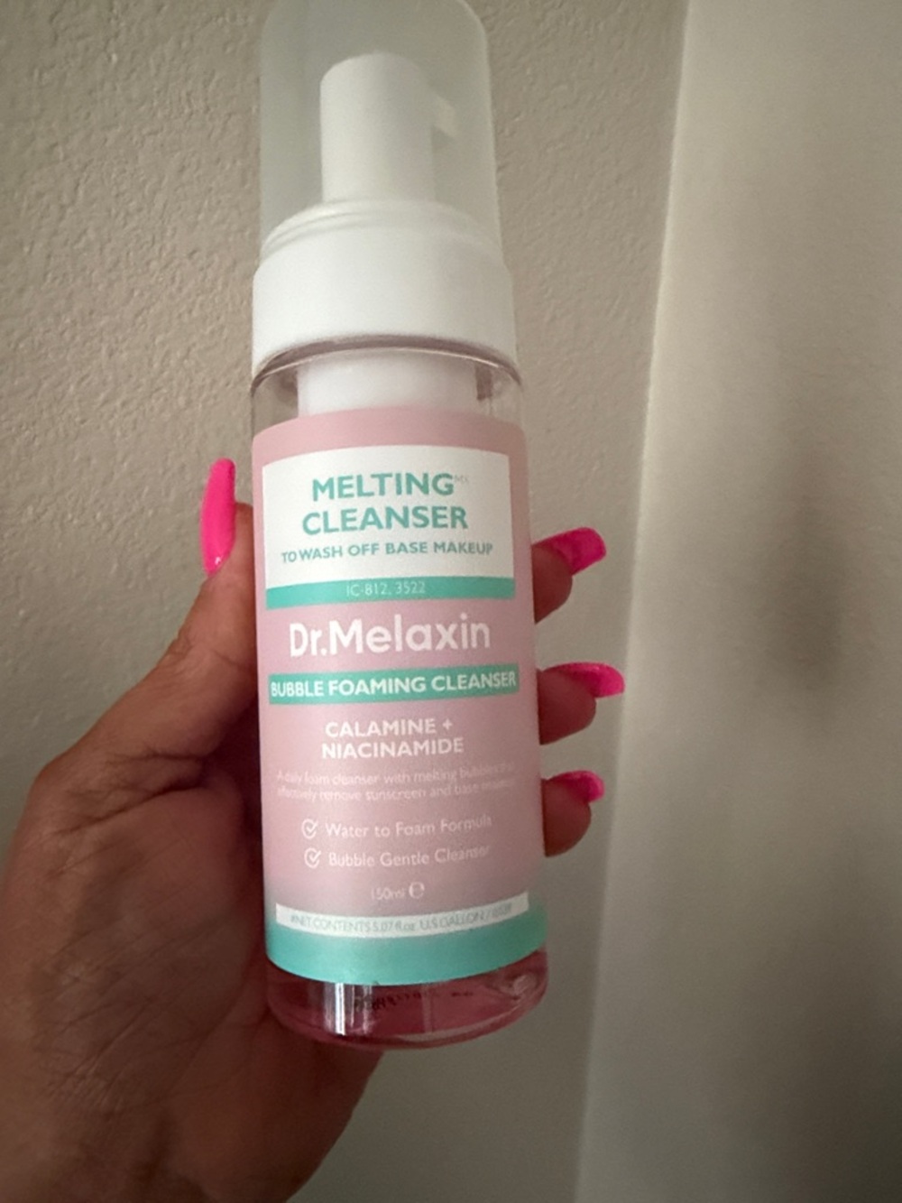 Dr. Melaxin Melting Foam Cleanser — Pink & Teal Bottle